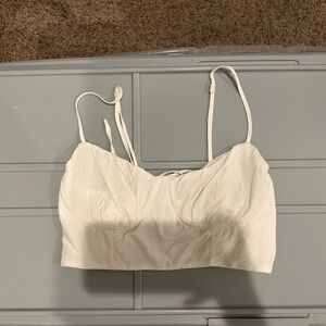 White Spaghetti Strap Crop Top